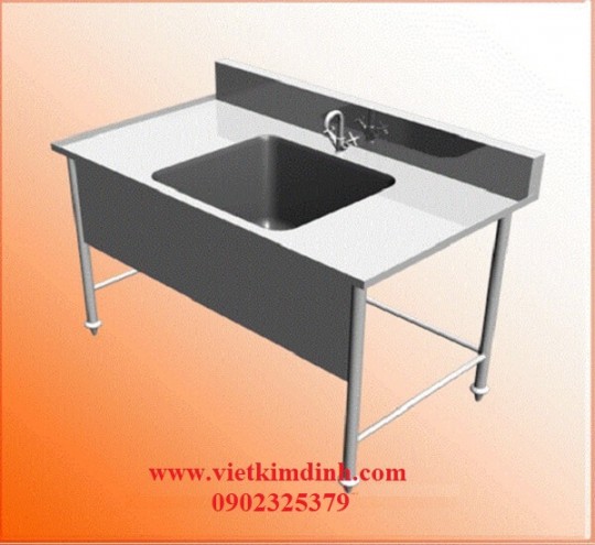 Bàn chậu đơn inox giữa